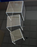 Set of 3 Pcs Clear Acrylic Risers for Display, Home Decor, Shelf Showcase Fixture, Jewelry Display